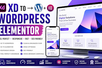 design xd to wordpress responsive website using elementor pro