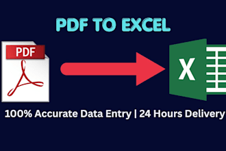 pdf to excel, data entry, copy paste, excel, web research