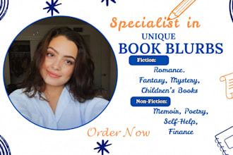 write, edit, and critique your book blurb for romance, fantasy, and memoir