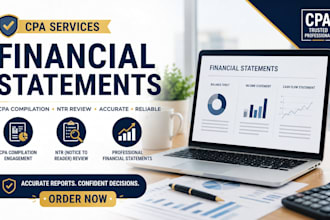 prepare CPA compilation engagement, ntr review, and financial statements