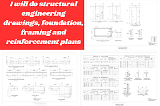 draw structural engineering drawing, foundation, framing and reinforcement plans