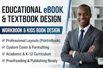 write and design professional educational workbook and textbook