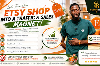 do etsy SEO and shop promotion to boost etsy traffic and sales