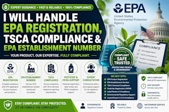 handle epa registration, tsca compliance, and epa establishment number