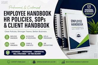 write employee handbook, HR policies, sops, procedures and client handbook