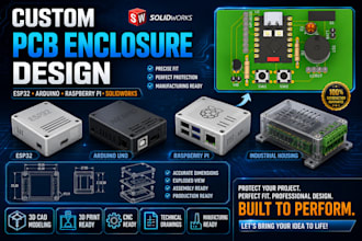 design custom pcb enclosure cad model for esp32 arduino raspberry pi solidworks