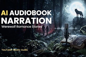 create an ai narrated werewolf romance audiobook for youtube