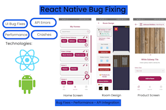 react native bug fixing and app improvements