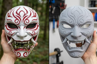 create custom wearable mask cosplay creation 3d helmet stl mask print and paint