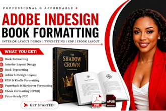 do adobe indesign project, book formatting, interior book layout design for kdp