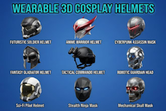 design custom 3d print wearable sci fi anime cosplay helmet mask armor stl files