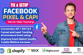fix or setup facebook pixel meta conversion API for gohighlevel,clickfunnels,wix