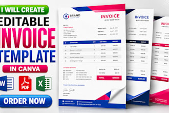 do editable invoice, quotation, checklist, order form templates in canva