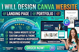 design canva website landing page portfolio business canva website design