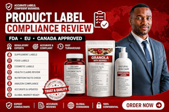 review your product label for fda, eu, and canada compliance