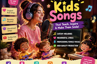 create custom kid songs, brand jingle, podcast intro outro and youtube jingle