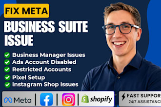 create and fix meta business suite and ad account, meta pixel