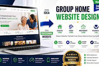 design website for group home, sober living, assisted living, independent living