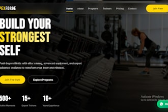 design a responsive gym website and fitness landing page
