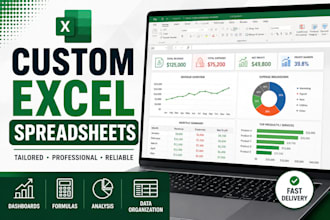 create custom excel spreadsheets, formulas, and dashboards
