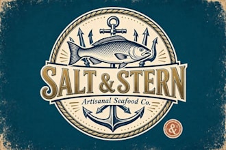 do vintage, bold sophisticated seafood company logo with my on creativity