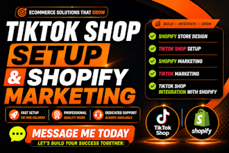 setup tiktok shop, shopify store design, shopify marketing, tiktok marketing