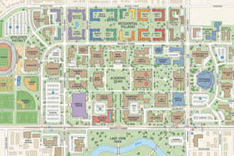 design vacation, trail, vineyard, indoor, campus, and hotel maps