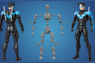 sculpt custom 3d ball joint figure articulated 3d toy model for 3d printing stl