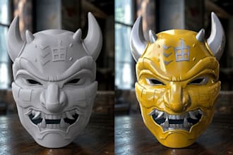 sculpt 3d print and paint wearable 3d helmet 3d mask 3d props with shipping