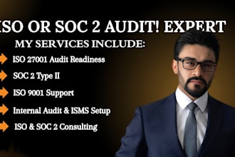 prepare iso 27001, iso 9001 consultation and soc 2 type ii audit readiness
