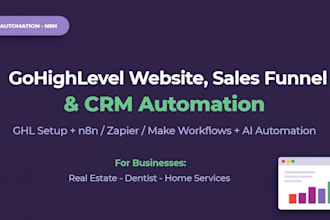 setup gohighlevel, sales funnel, crm automation, and ai workflow