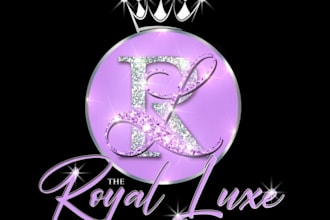 create modern bling feminine glitter sparkle beauty logo