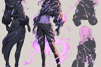 draw character sheet for your oc, waifu and husbando