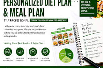 be your dietitian, nutritionist creating diet plan, meal plan