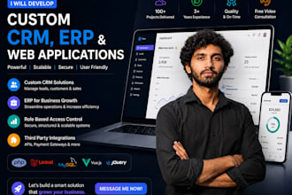develop custom CRM software, erp and web applications in PHP