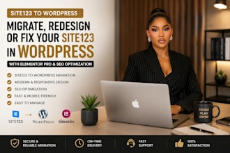 migrate, redesign or fix your site123 website in wordpress