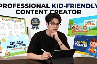 design kids online course content, elearning curriculum, and worksheets