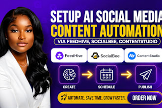setup ai social media content automation via feedhive, socialbee, contentstudio