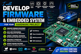 develop embedded firmware for stm32 esp32 arduino and iot hardware