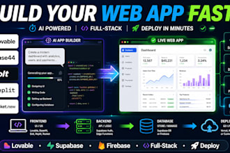 build ai web apps lovable base44 supabase database firebase, deployment included