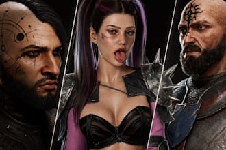 create aaa realistic 3d game character and unreal engine metahuman character