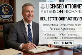 be your property attorney, review real estate contracts and write legal docs