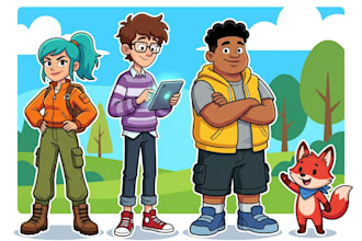 make flat vector character illustration for anything