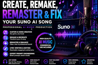 create, remake, remaster, and fix your suno ai song professional