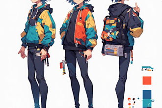 anime character an illustration and anime character