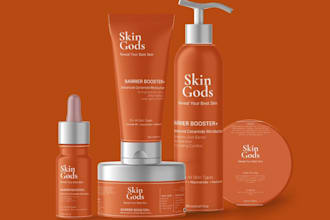 design minimalist packaging labels for beauty, skincare, and cosmetic products