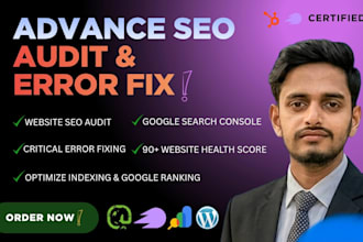 do website advanced seo audit report, on page issues and technical error fix