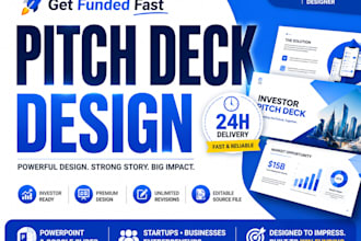 design investor pitch deck, powerpoint presentation design and film pitch deck
