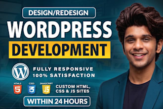 design a modern responsive business website in wordpress or HTML CSS