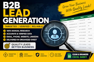 do b2b lead generation, web research and email list building